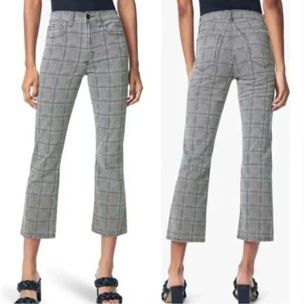 JOES JEANS Callie High Rise Cropped Boot Plaid Pants Houndstooth Womens Size 26